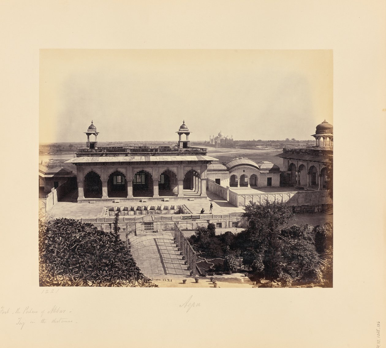 Agra; The Fort, the Palace of Akbar with the Taj in the Distance by Samuel Bourne