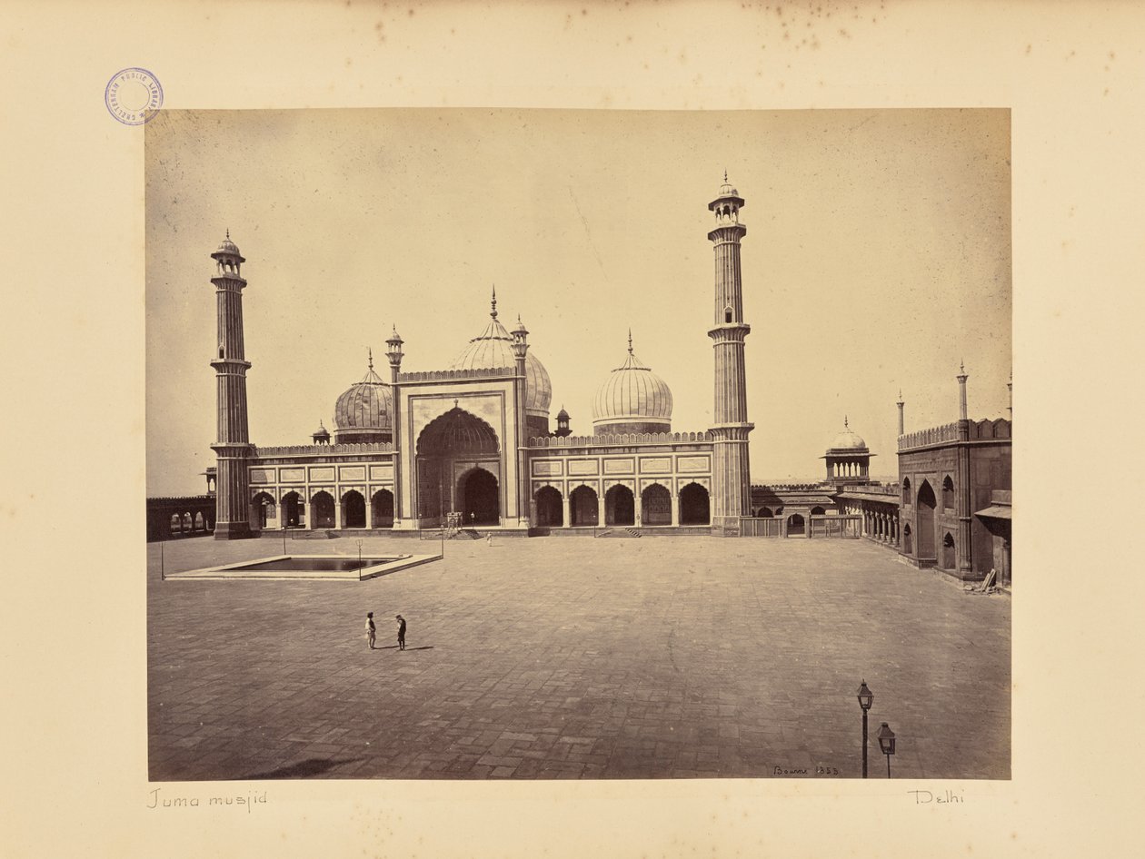 Delhi; The Jama Masjid, the Mosque and Quadrangle by Samuel Bourne