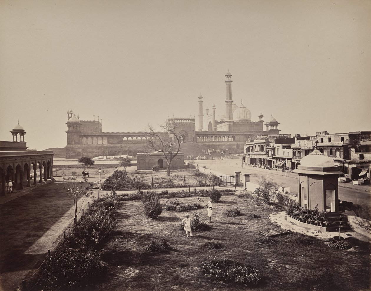 Delhi. View of North Side of the Jama Masjid in Principal Place of Worship by Samuel Bourne