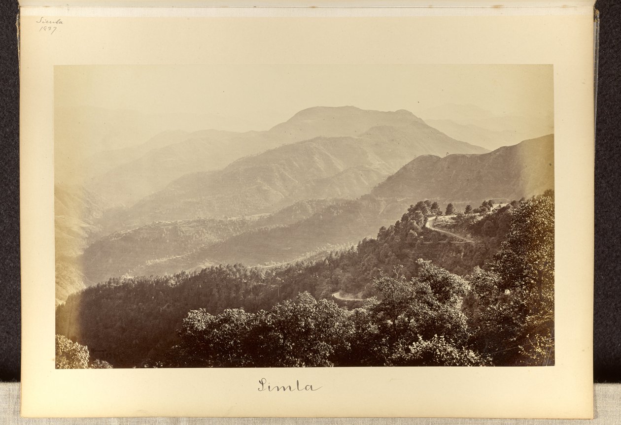 Simla; The Tara Devi and Surrounding Hills From Boileaugunge by Samuel Bourne