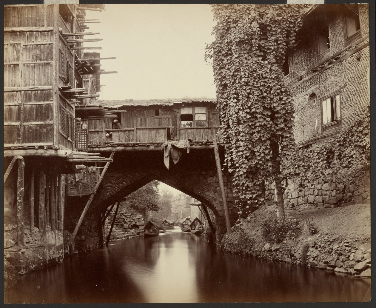 Srinagar; A Bridge on the Marqual Canal by Samuel Bourne