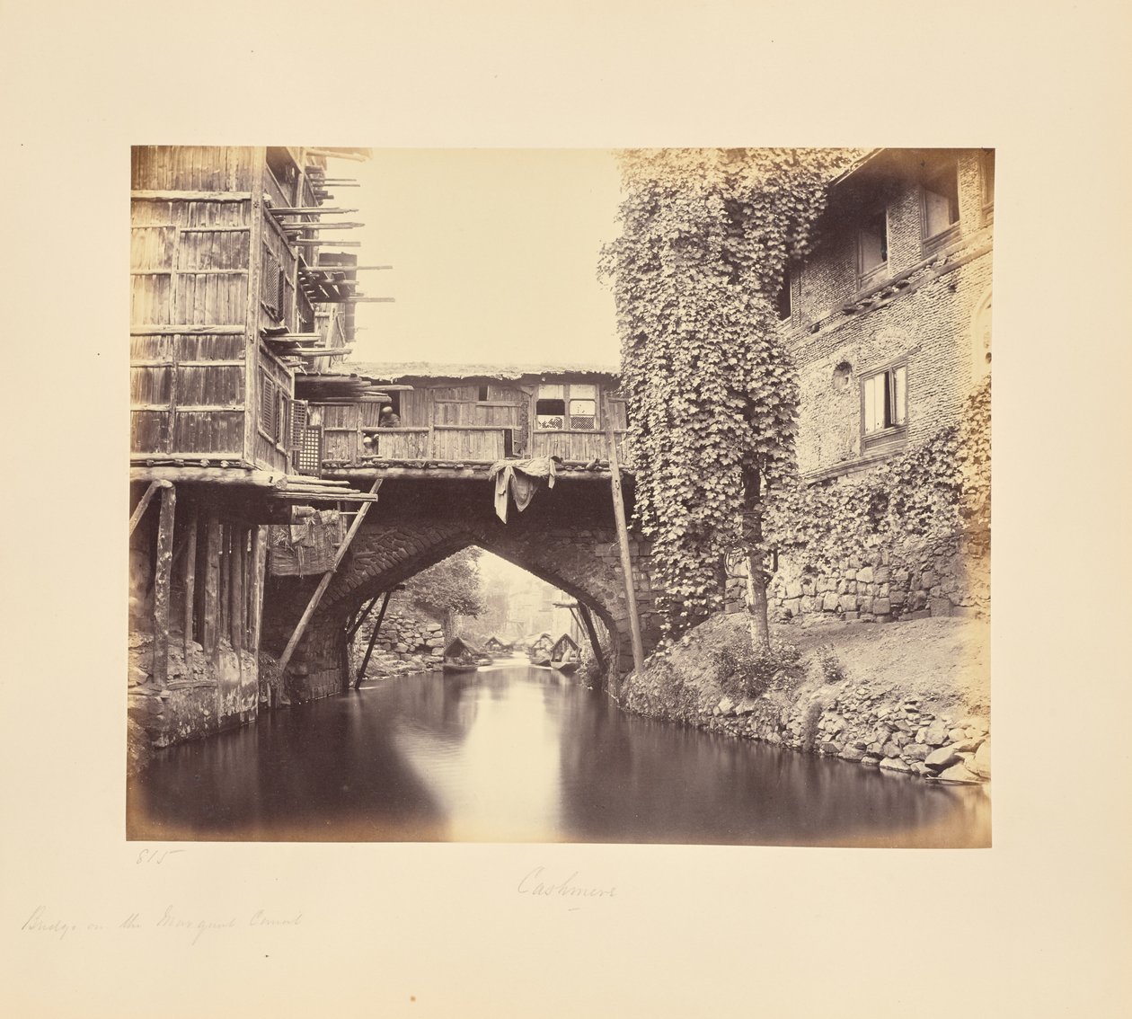Srinagar; A Bridge on the Marqual Canal by Samuel Bourne