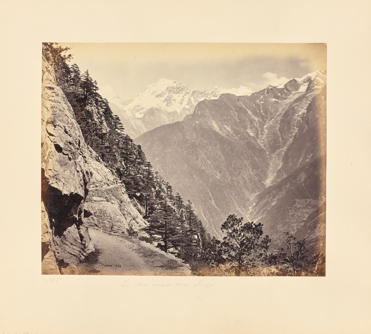 The New Road near Rogi - Chini Mountains in the Distance by Samuel Bourne