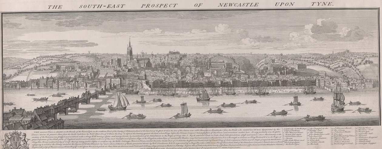 S.E. Prospect of Newcastle by Samuel Buck: Fine art print