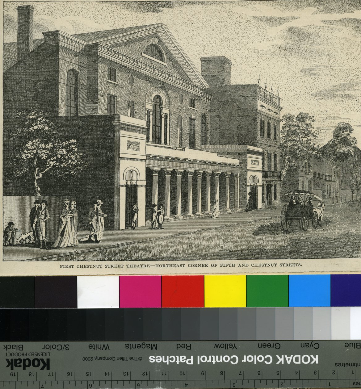First Chestnut Street Theatre, Northeast Corner of Fifth and Chestnut Streets, c.1820 by Samuel Castner