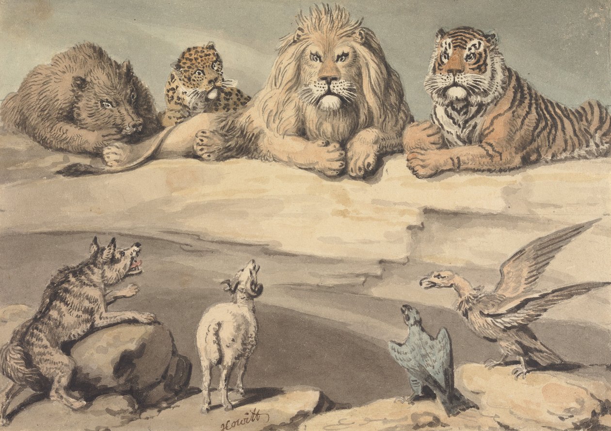 A Boar, a Leopard, a Lion, a Tiger, a Wolf, a Ram, and Two Eagles by Samuel Howitt