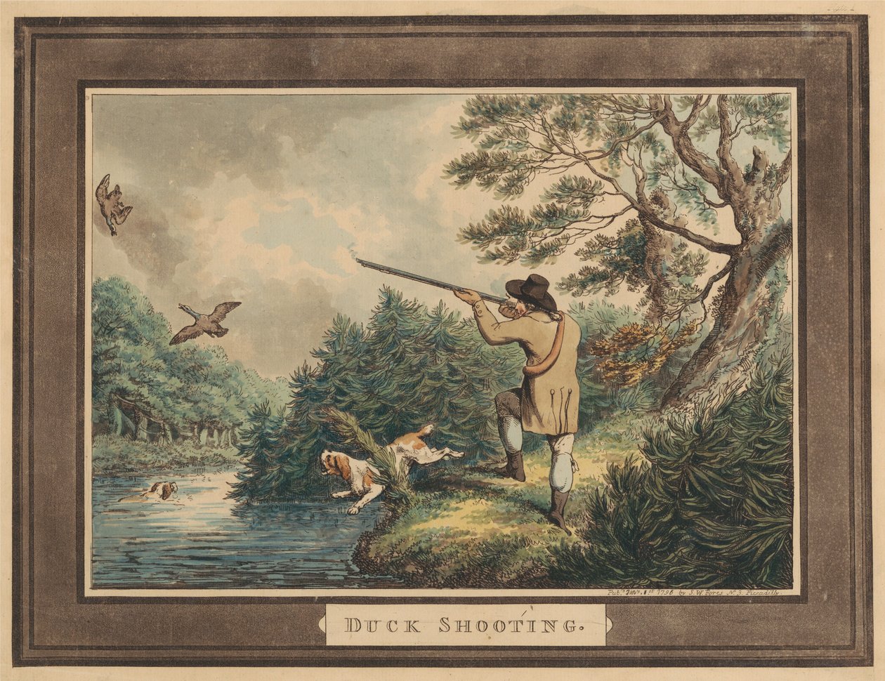 Hunting, Shooting, etc. [set of six]: 1. Duck Shooting by Samuel Howitt
