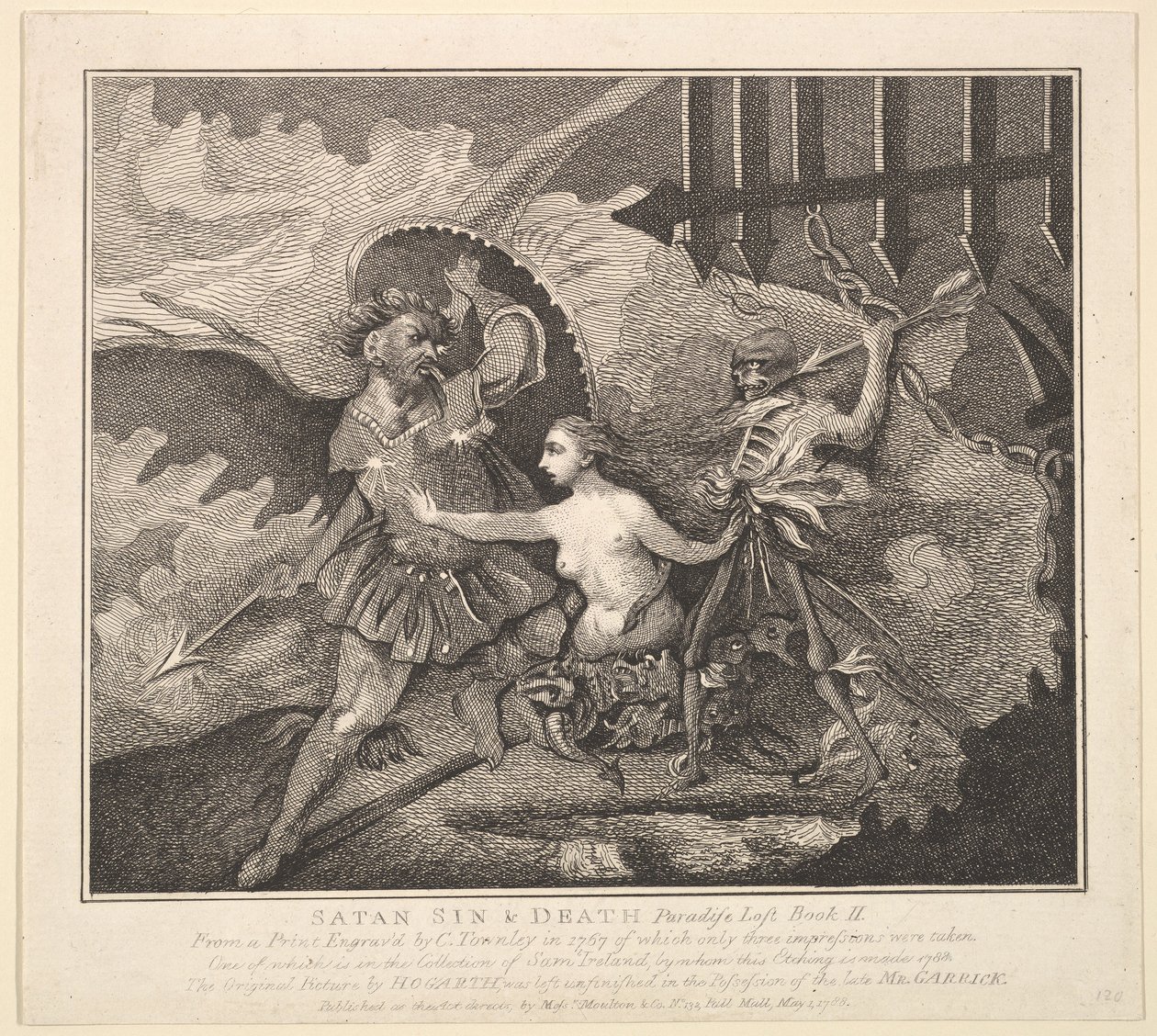 Satan, Sin and Death from Paradise Lost, Book II, May 1, 1788 by Samuel Ireland