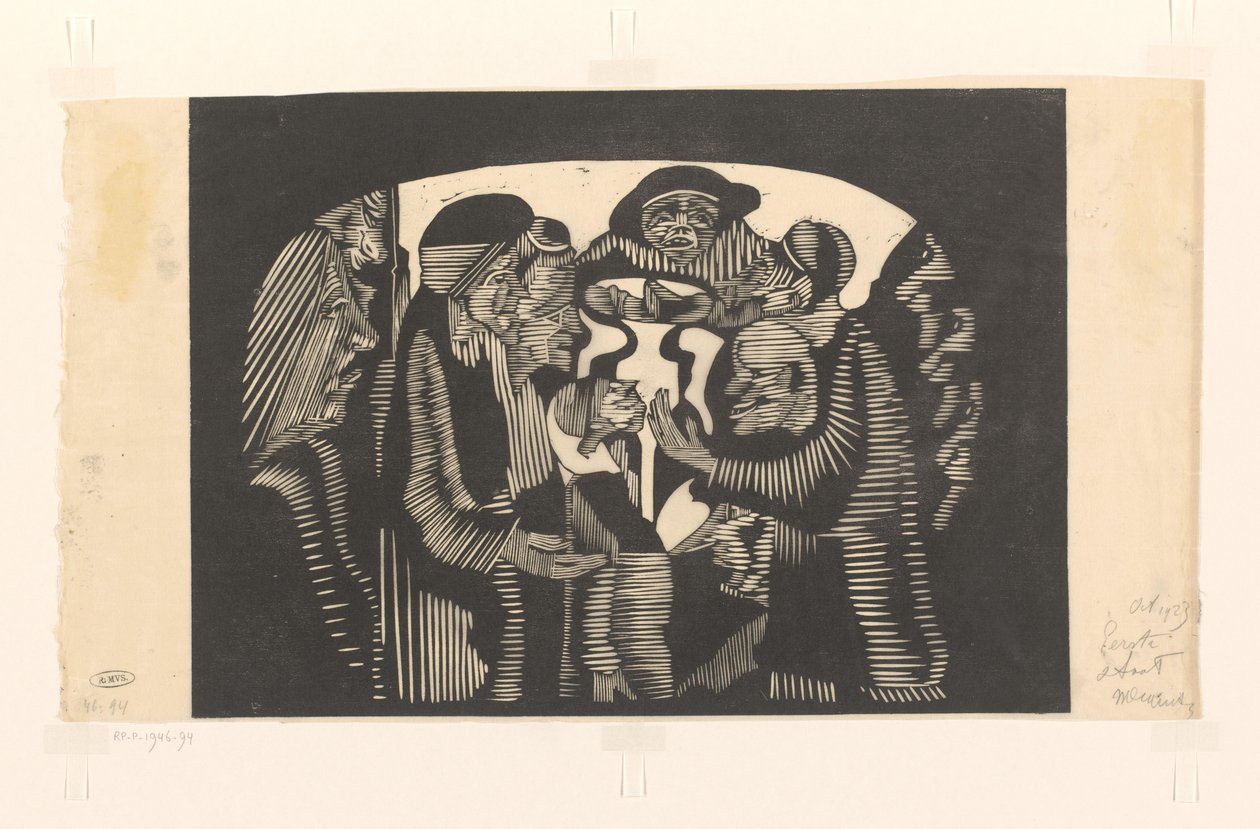 Group of Figures in an Arch by Samuel Jessurun de Mesquita (signed by artist)