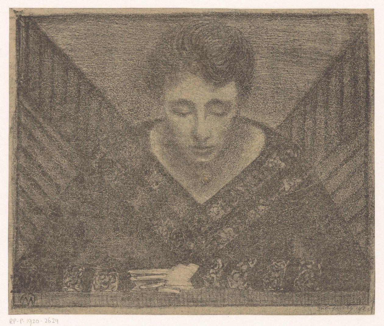 Woman with V-Neck by Samuel Jessurun de Mesquita (signed by artist)