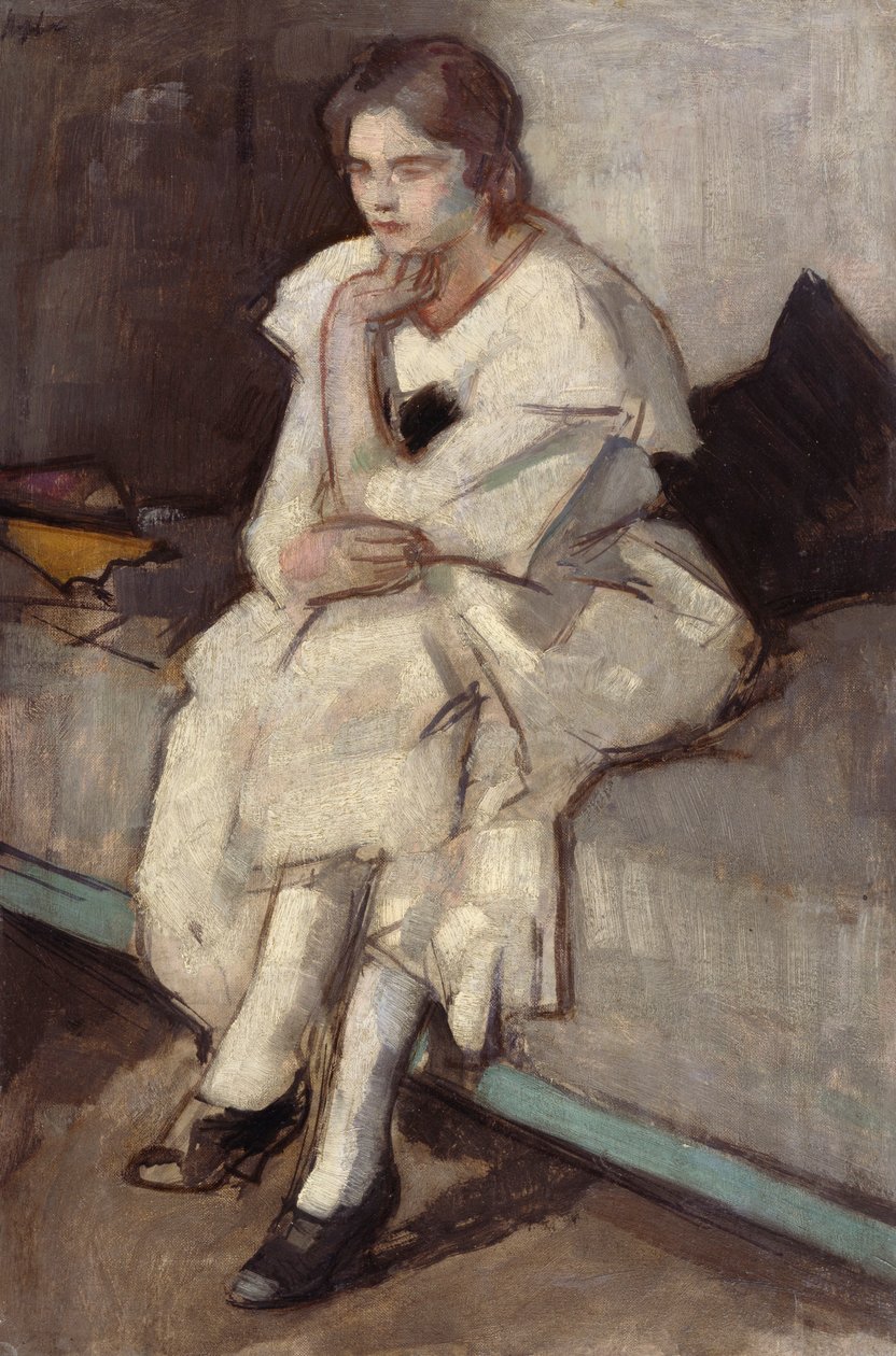 Girl in White Dress by Samuel John Peploe: Fine art print