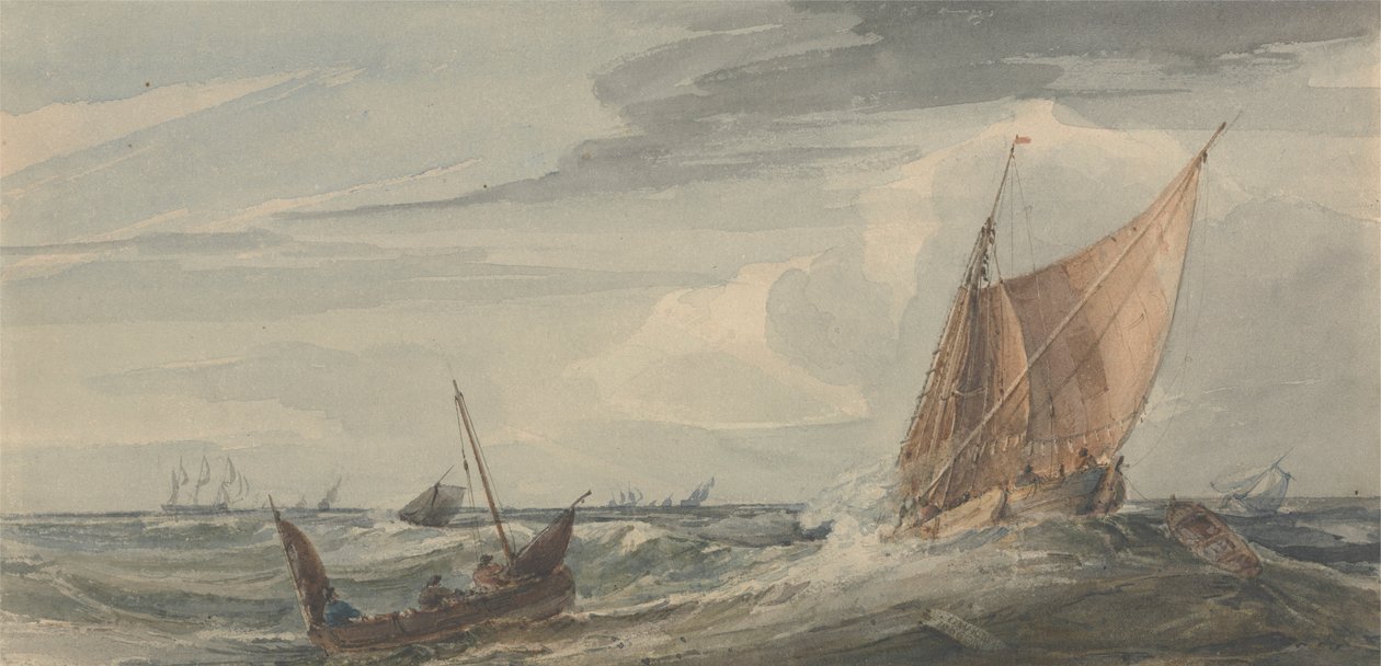 Ships on a Stormy Sea by Samuel Owen