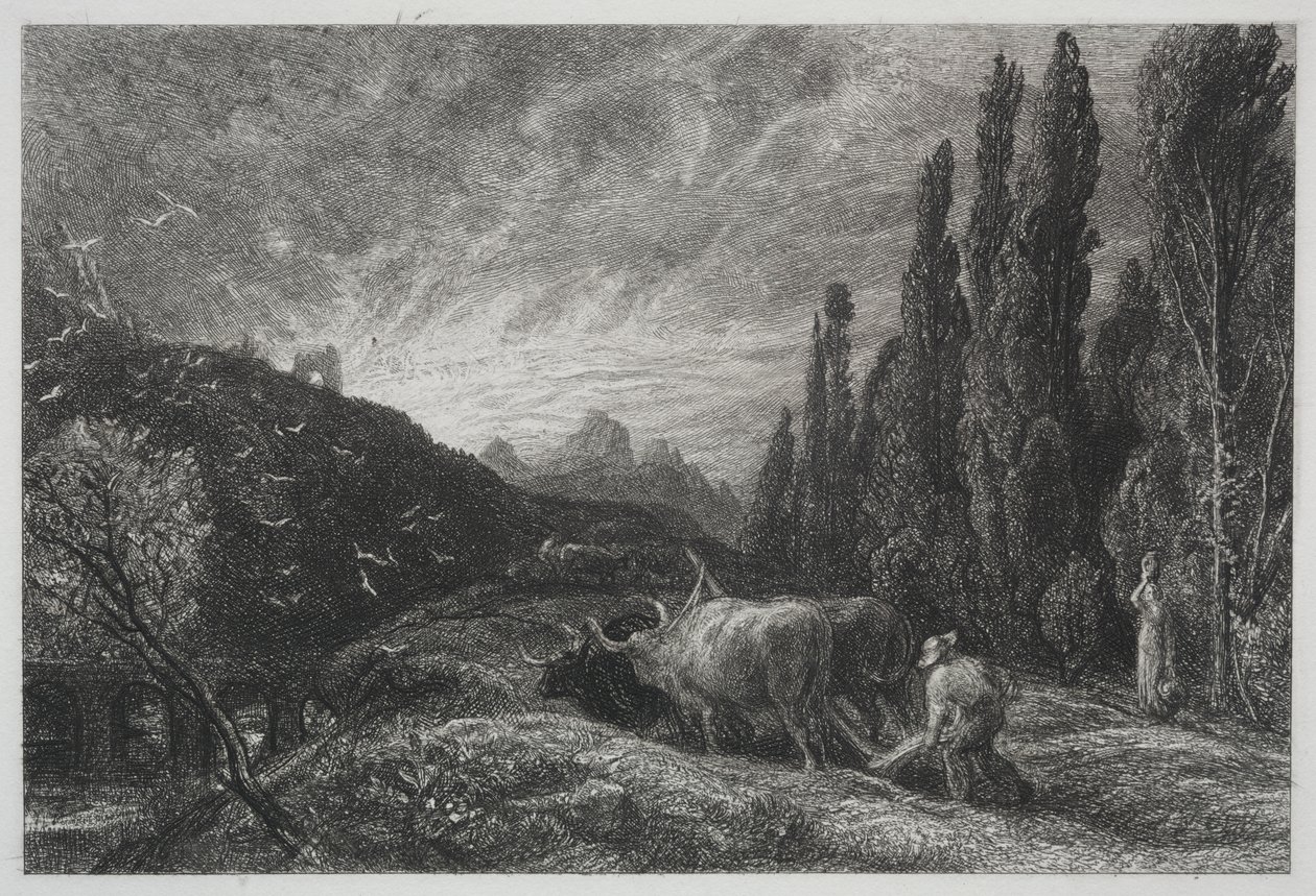 The Early Plowman by Samuel Palmer