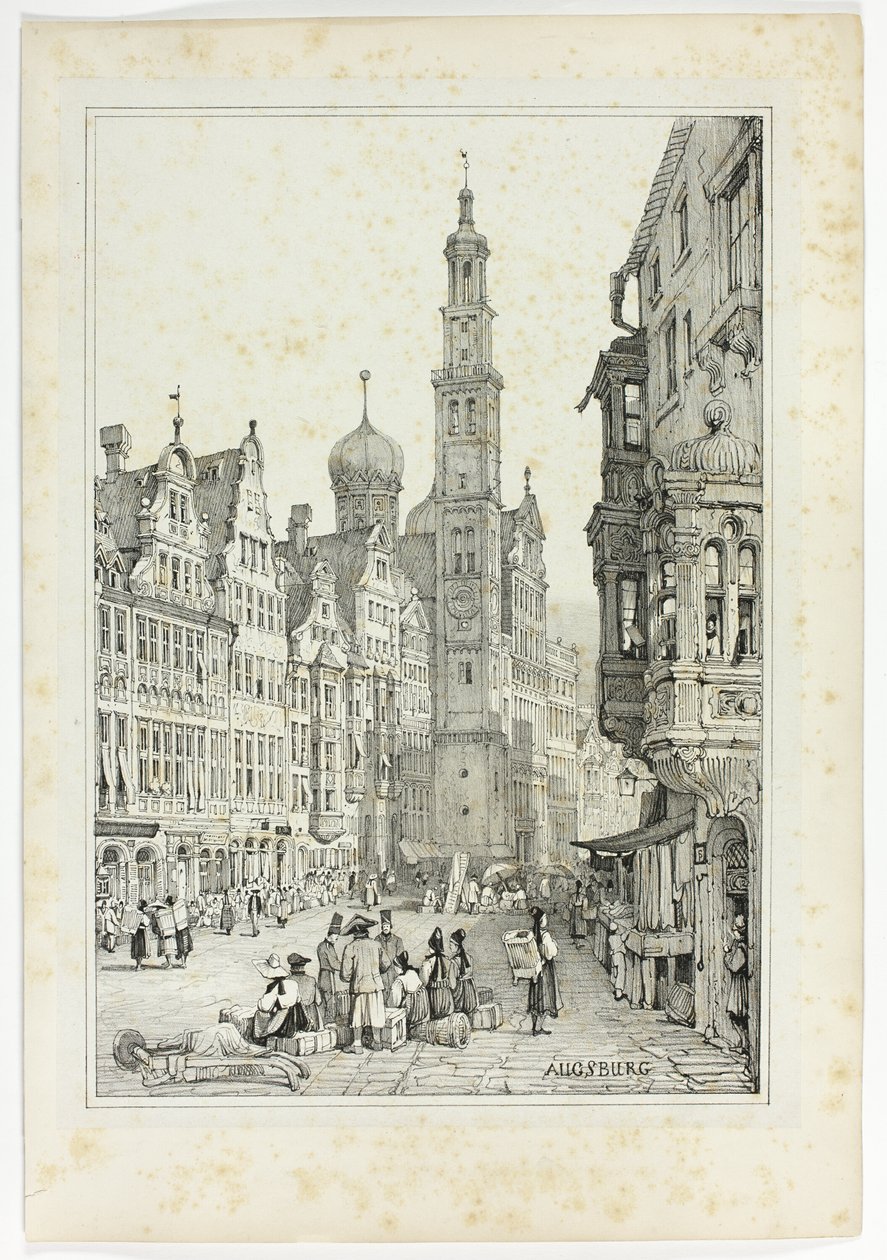 Augsburg, from Facsimiles of Sketches made in Flanders and Germany by Samuel Prout