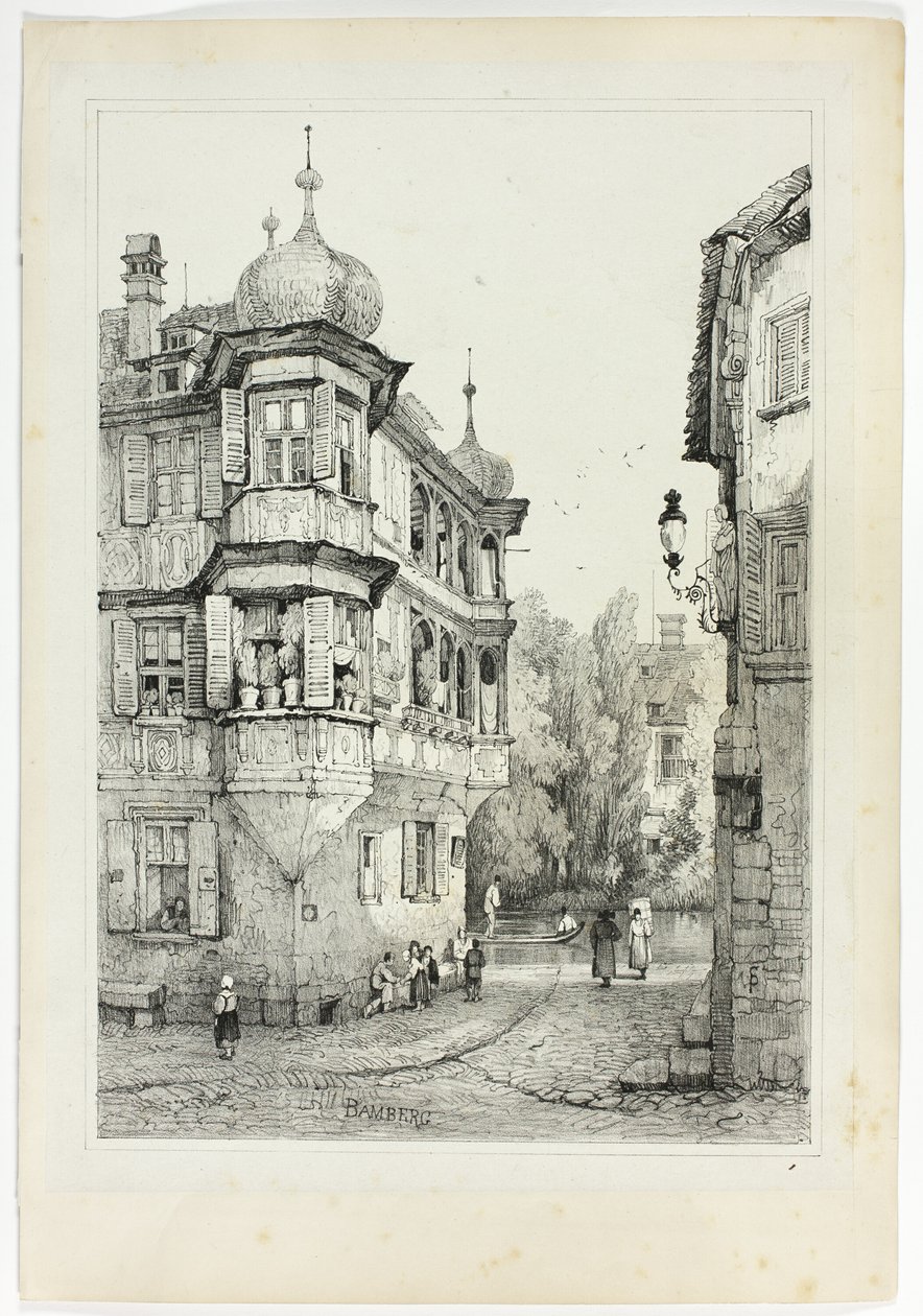Bamberg, from Facsimiles of Sketches made in Flanders and Germany by Samuel Prout