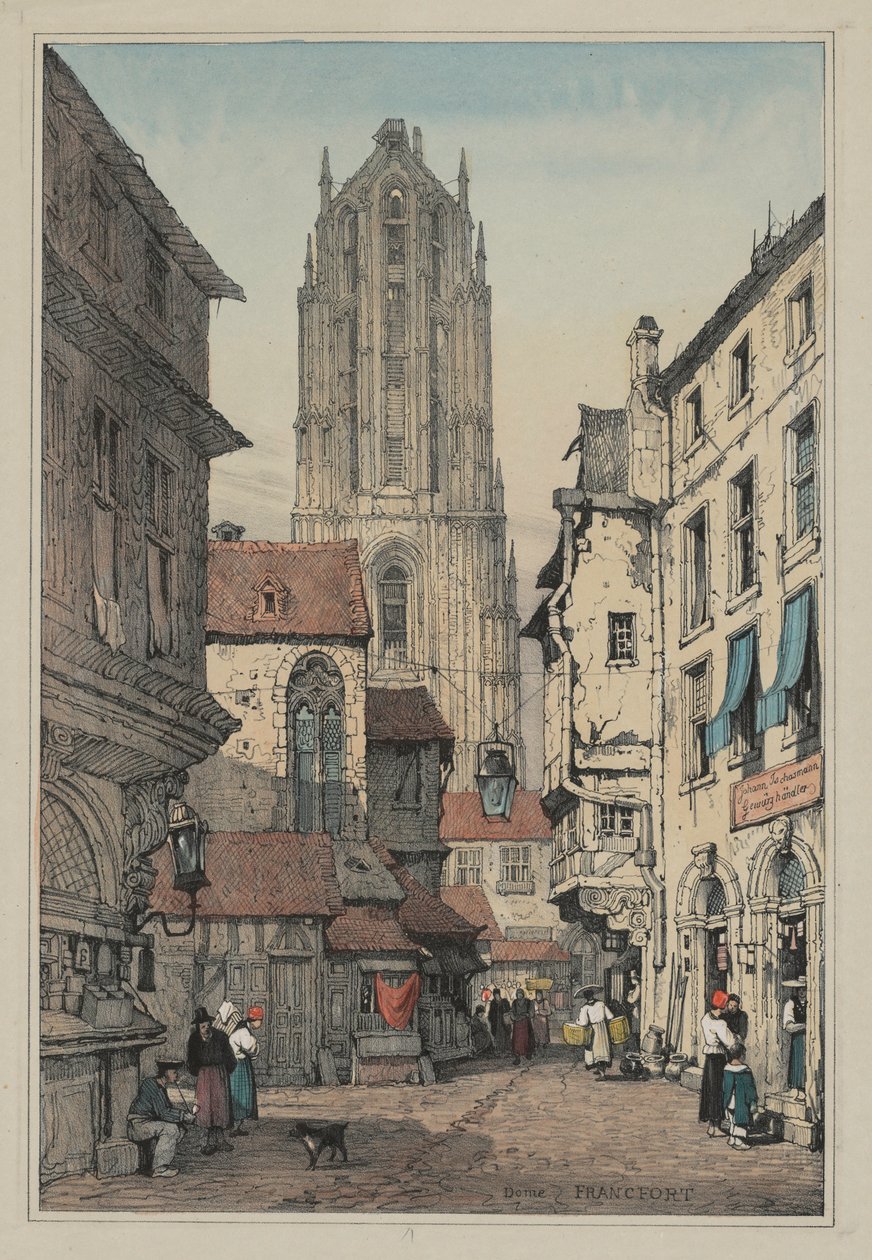 Facsimiles of Sketches Made in Flanders and Germany: Dome, Frankfurt, c. 1833 by Samuel Prout