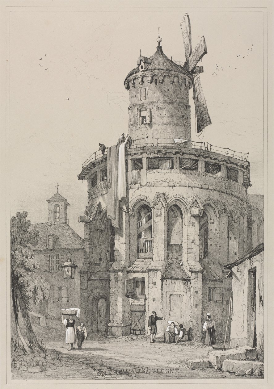 Facsimiles of Sketches Made in Flanders and Germany: On the Walls, Cologne by Samuel Prout