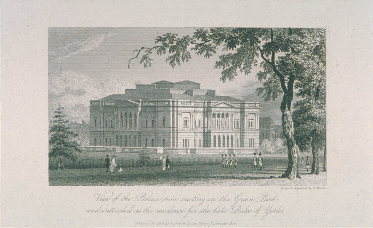 View of York House and Green Park, c.1800 by Samuel Rawle