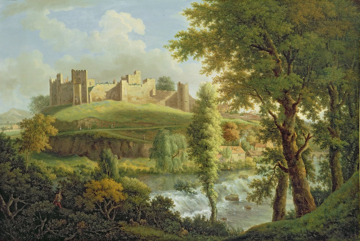 Ludlow Castle with Dinham Weir, from the South-West by Samuel Scott