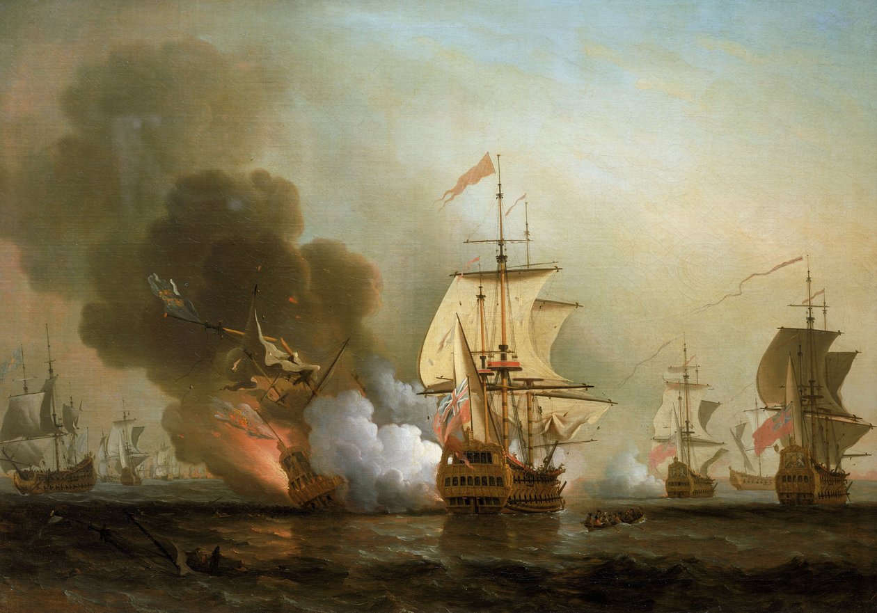 Naval Battle off the Coast of Cartagena, Spain, May 28, 1708 by Samuel Scott
