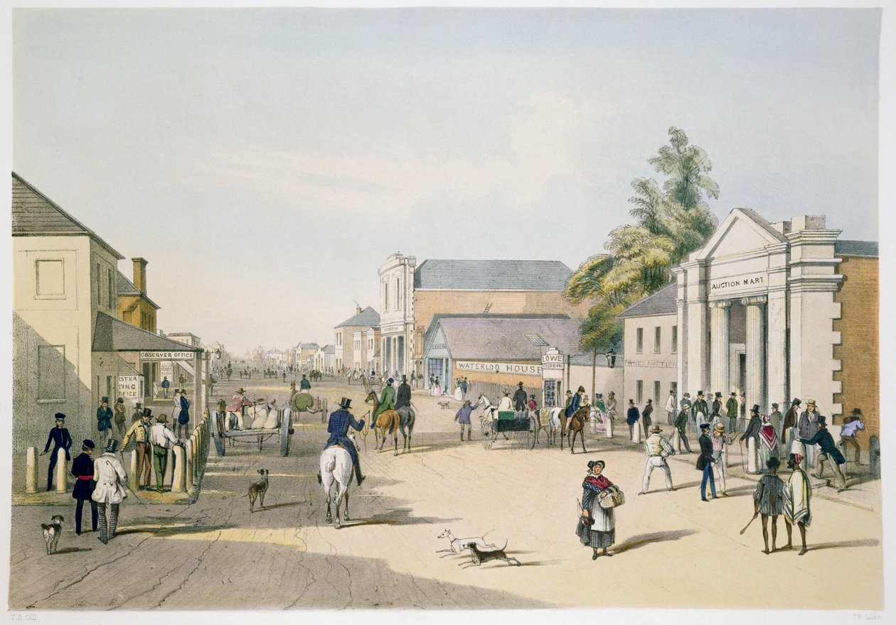 Hindley Street from the corner of King William Street, Adelaide by Samuel Thomas Gill