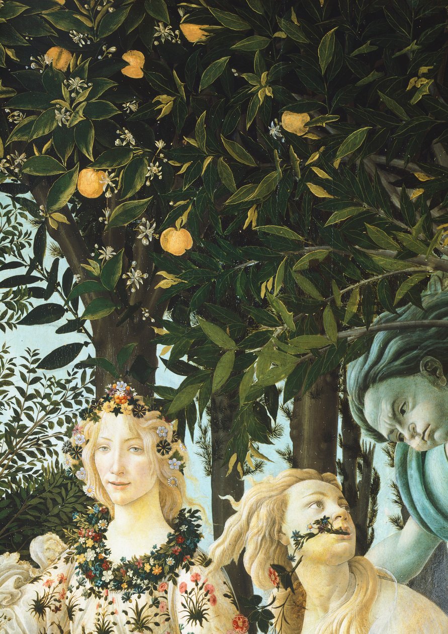 Flora, Zephyrus and Cloris, Detail from The Allegory of Spring (Primavera) by Sandro Botticelli