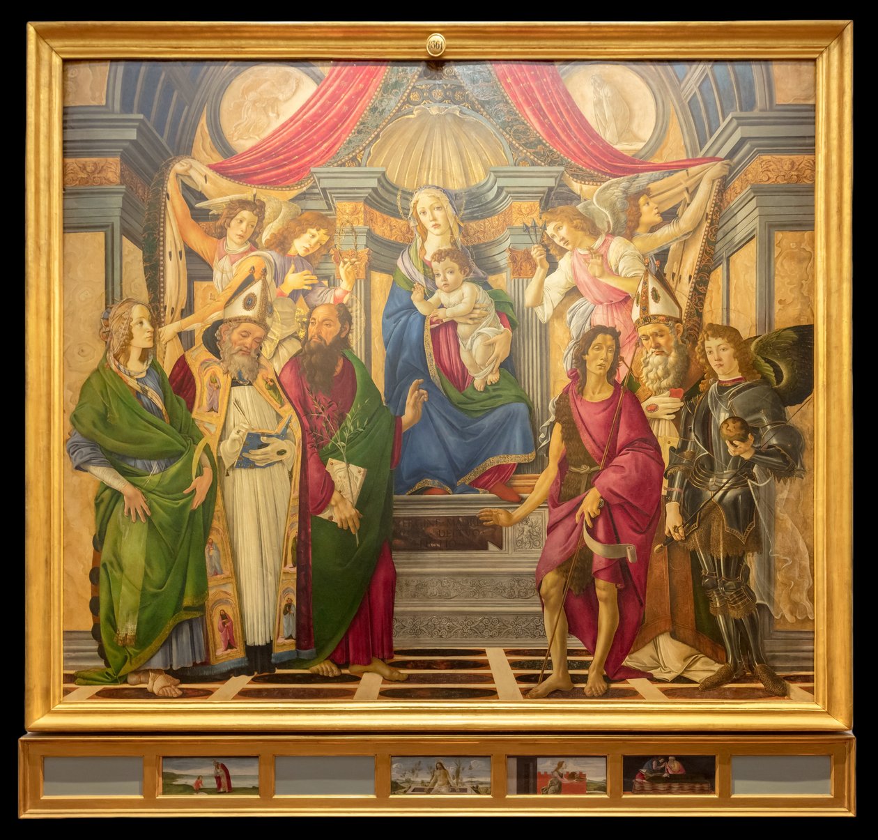 Altar Panel: Enthroned Madonna, Four Angels and Saints by Sandro Botticelli