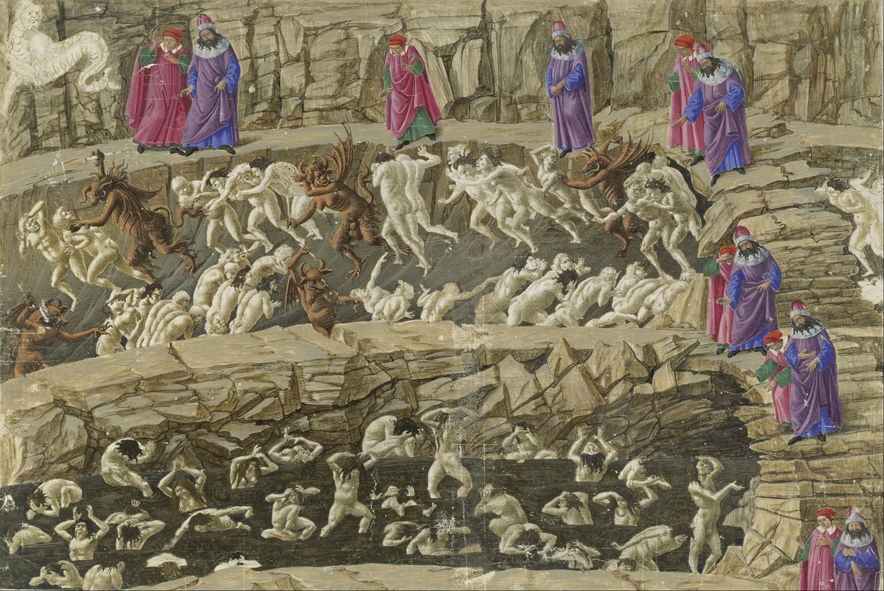 The Divine Comedy, Inferno XVIII by Sandro Botticelli
