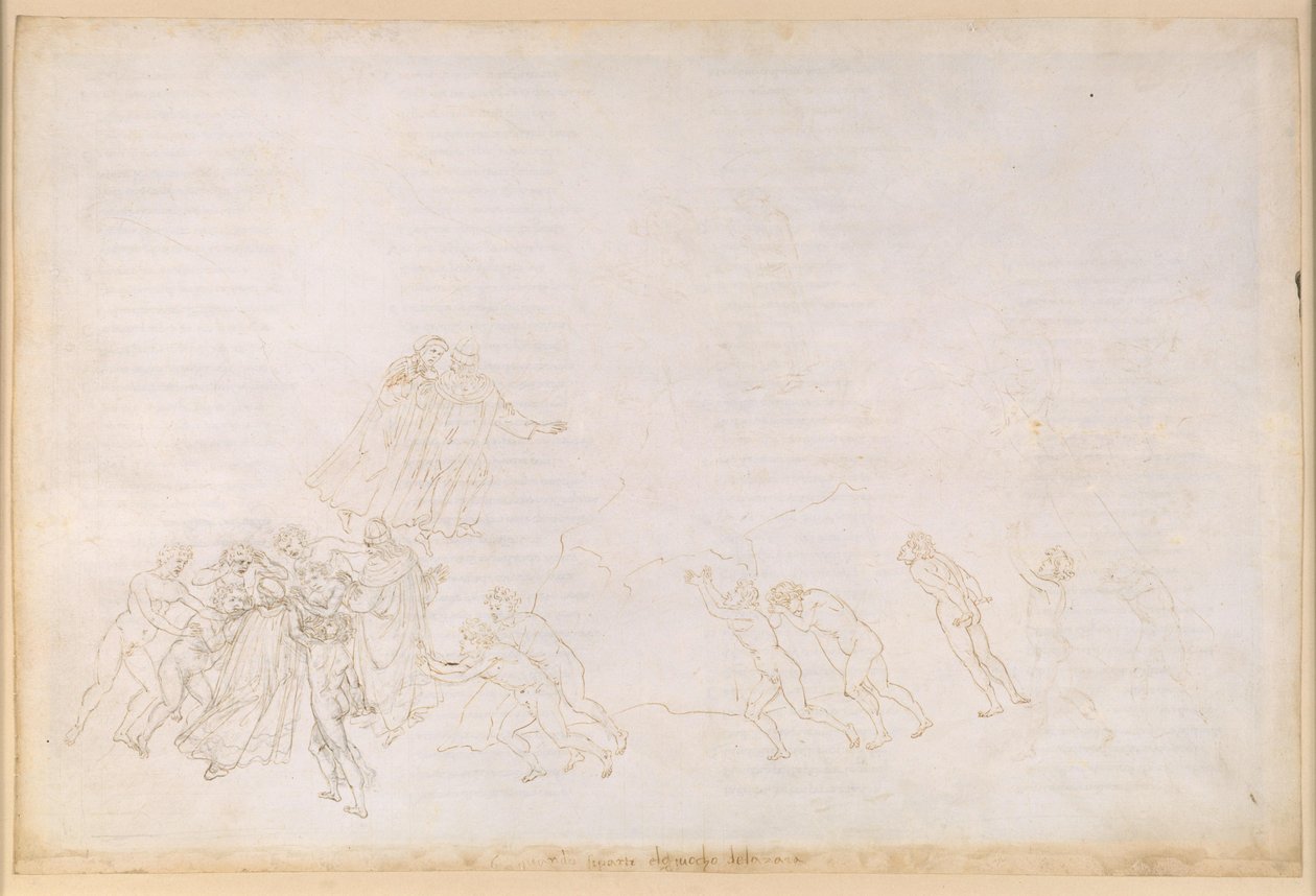 The Divine Comedy, Purgatorio VI. Ante-Purgatory, Middle Zone: The Slothful Who Died Due to Violence; Conversation with Sordello by Sandro Botticelli