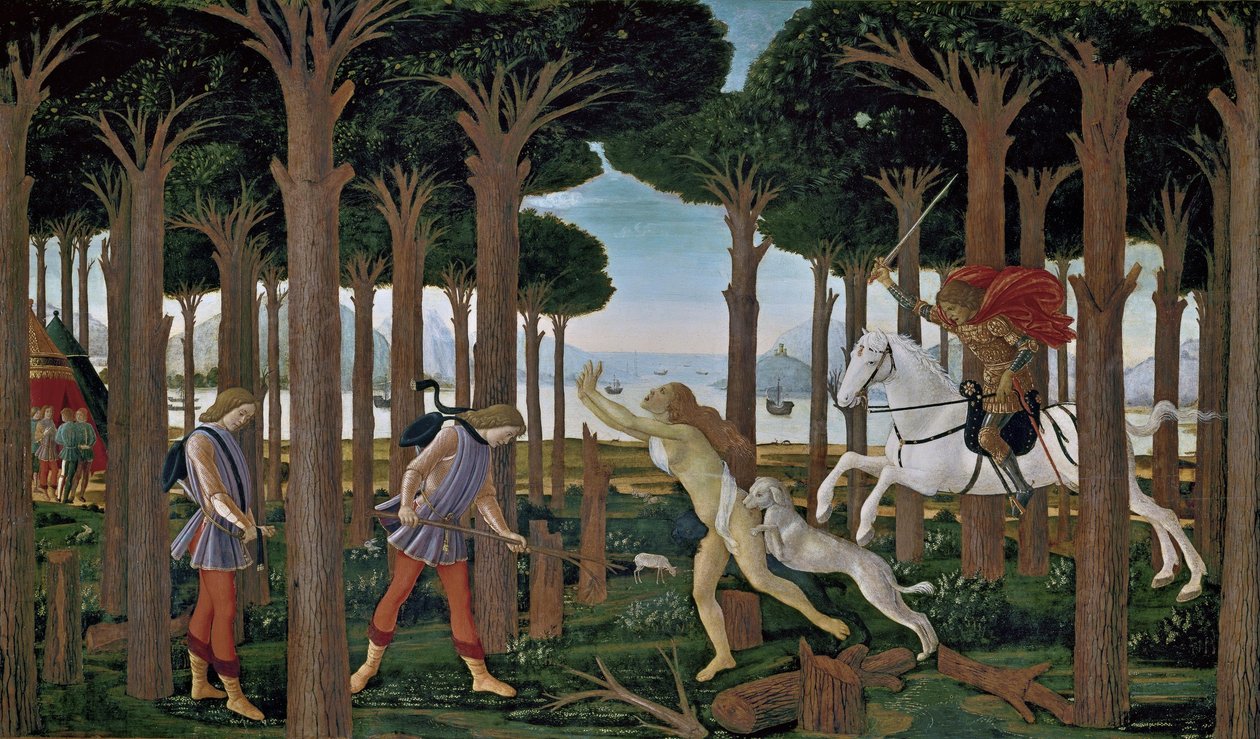 The Story of Nastagio degli Onesti I by Sandro Botticelli