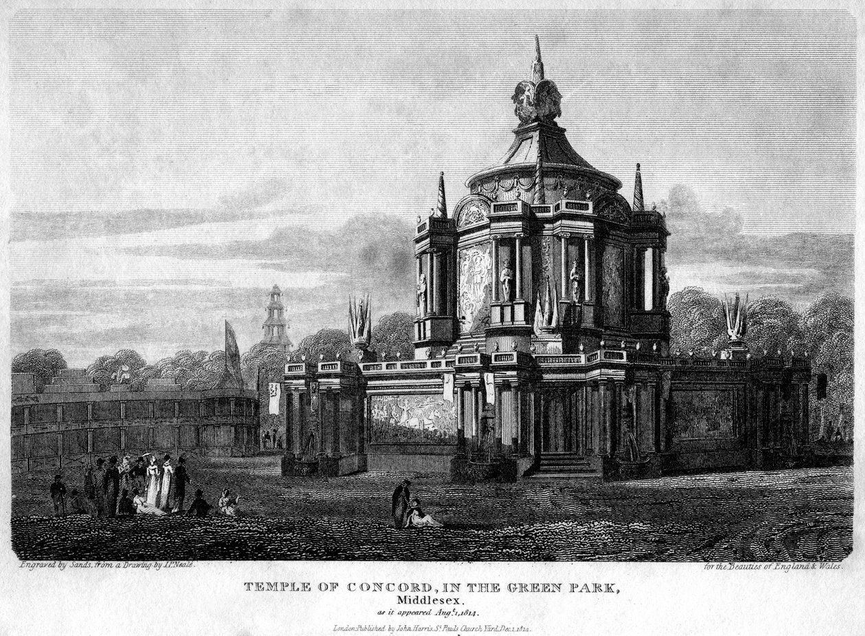 Temple of Concord, Green Park, Westminster, London by Sands