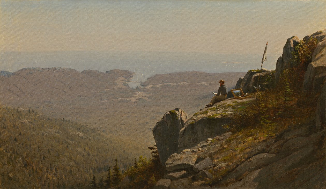 The Artist Sketching at Mount Desert, Maine, 1864-1865 by Sanford Robinson Gifford