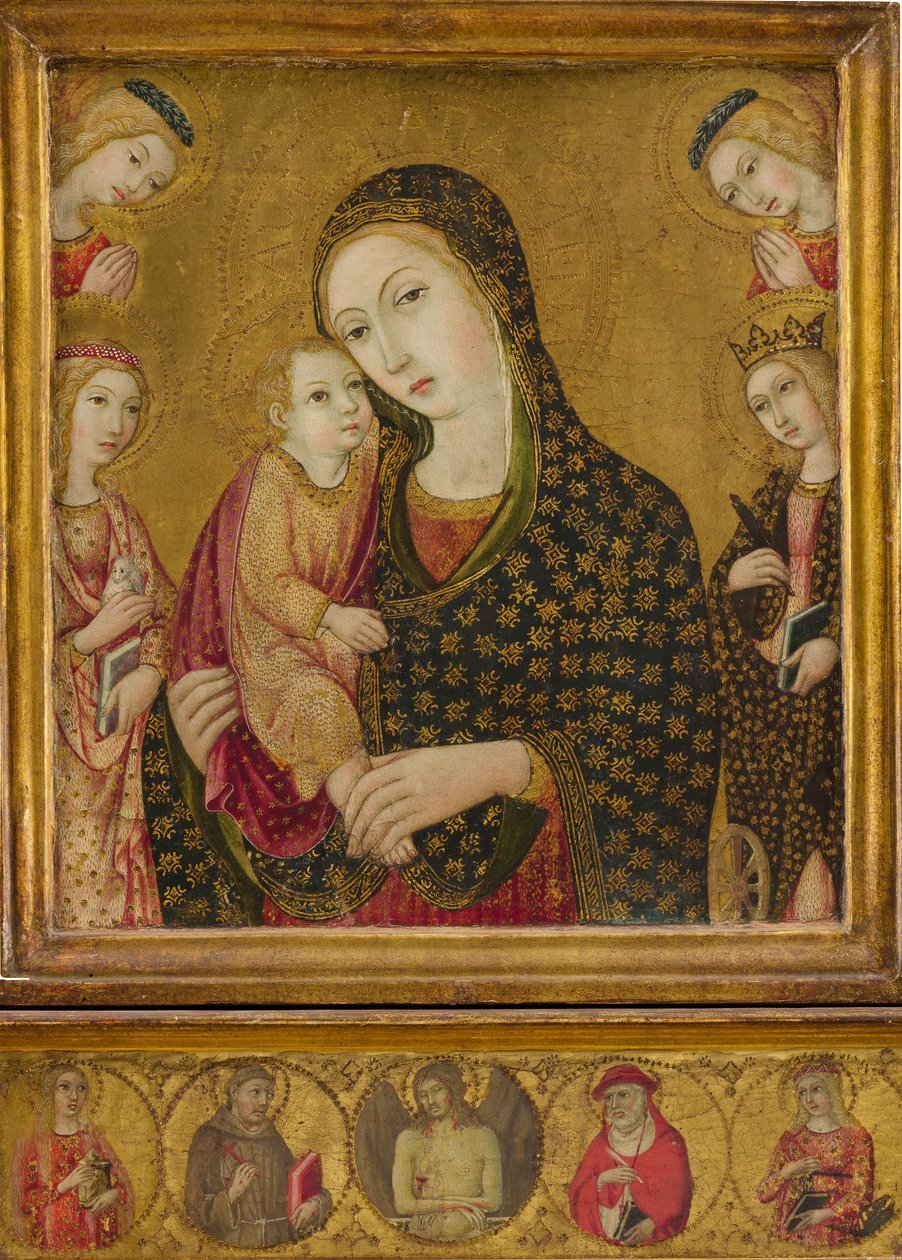 Madonna and Child with the Dead Christ, Saints Agnes and Catherine of ...