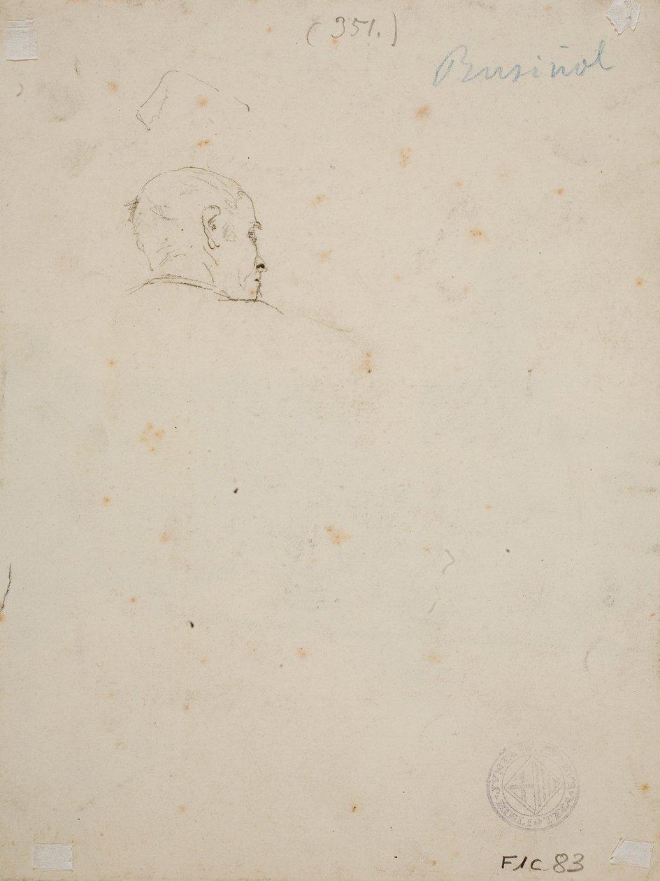 Study of a Male Head by Santiago Rusiñol