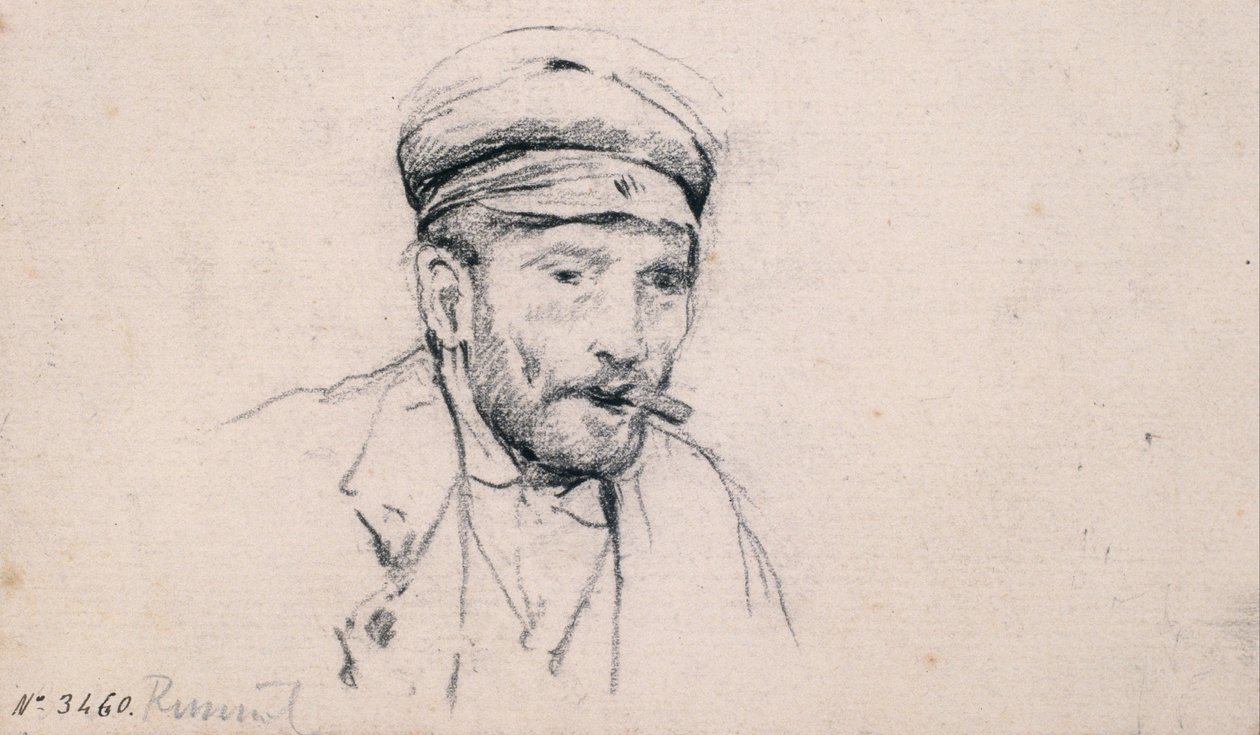 Study of a Male Head by Santiago Rusiñol