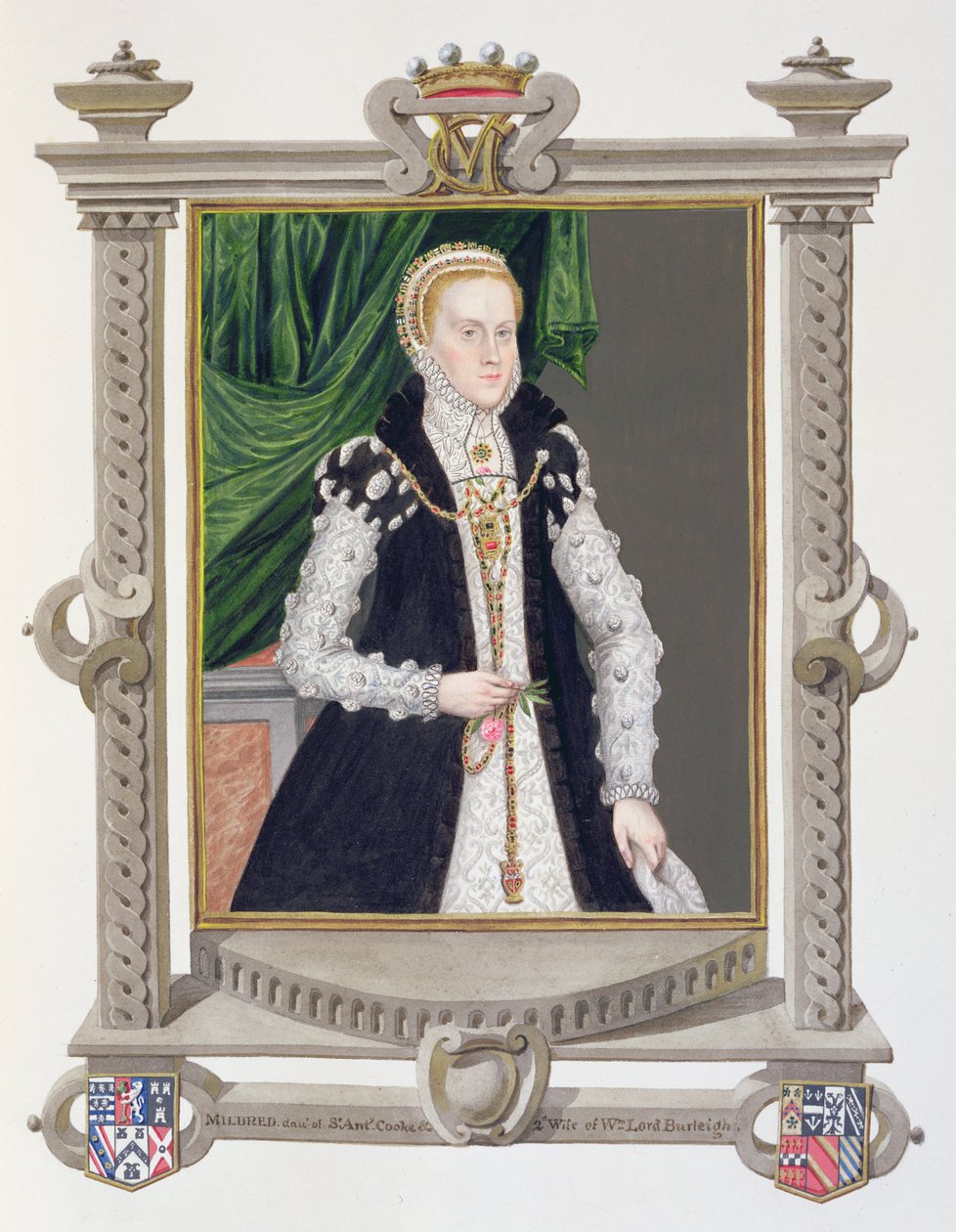 Portrait of Mildred Cooke, Lady Burghley from 