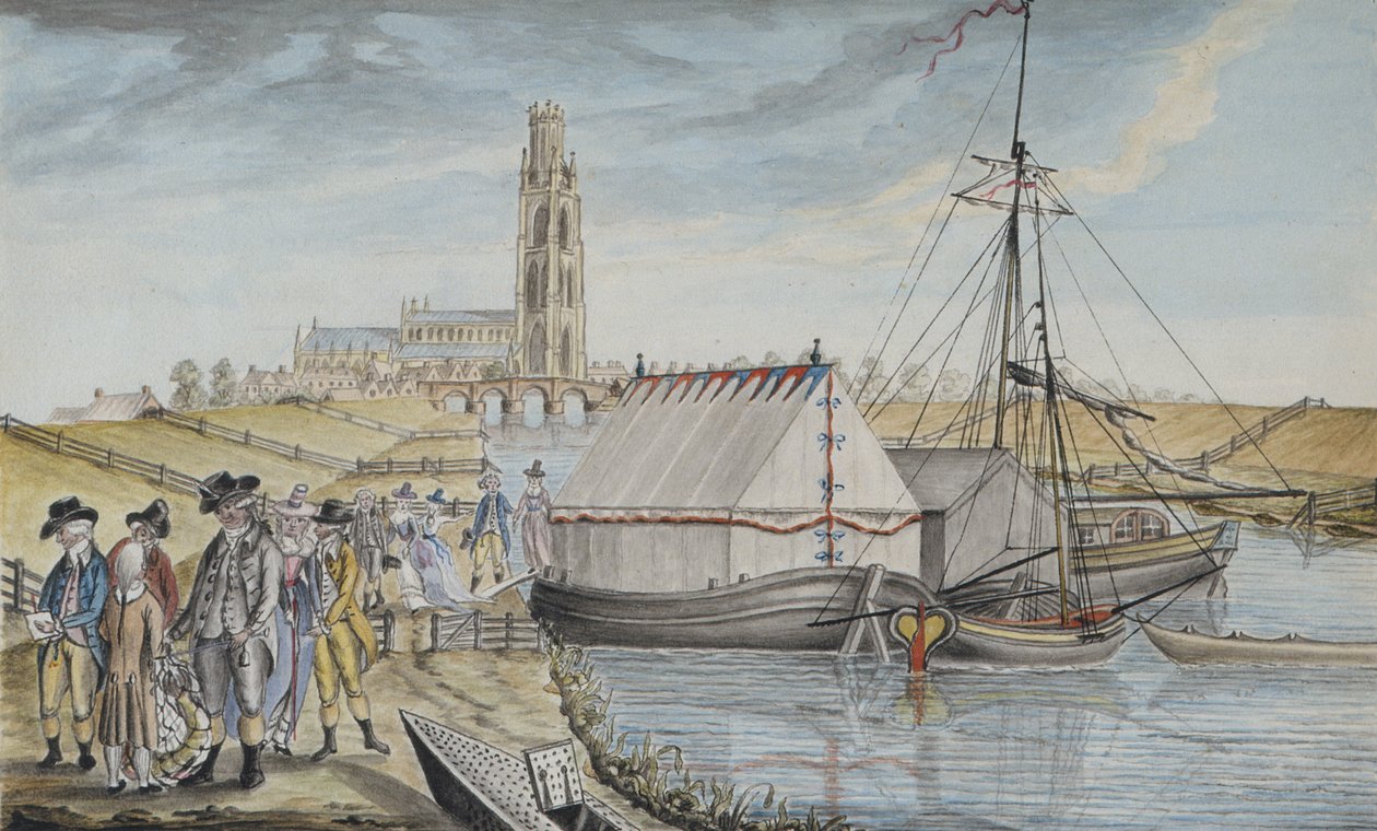 Weighing the Fish after a Haul, 1791 from Sir Joseph Banks Fishery Book of the River Wytham in Lincolnshire, published in 1784-96 by Sarah Sophia Banks