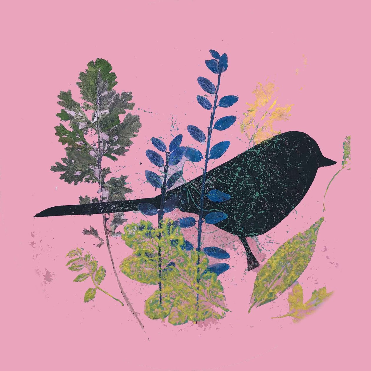 Bird and Leaves, 2019 by Sarah Thompson Engels