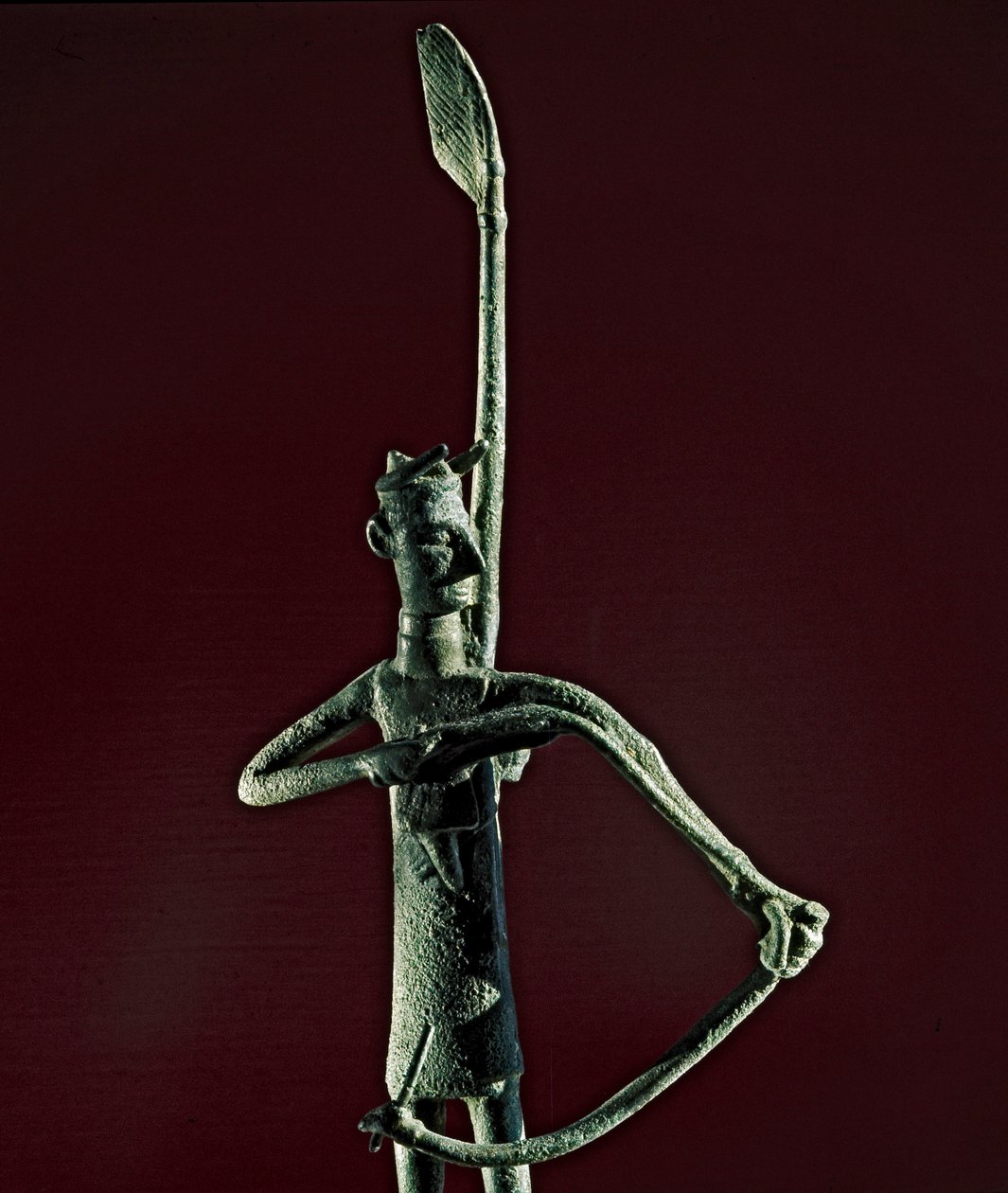Nuragic Culture: Statuette of Warrior Pulling a Bronze Bow by Sardinia Nuragic Civilization