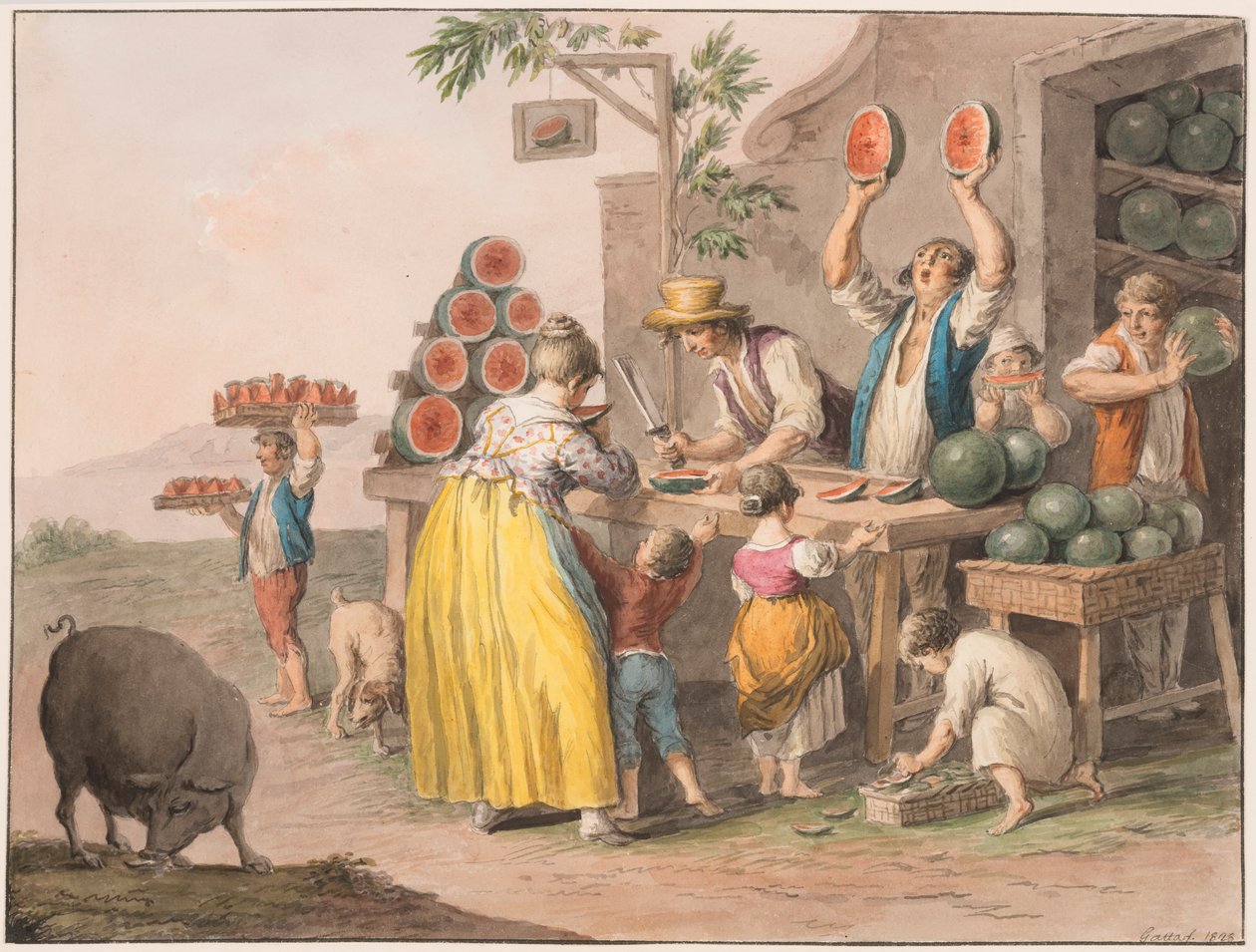 A Neapolitan Watermelon Shop by Saverio della Gatta