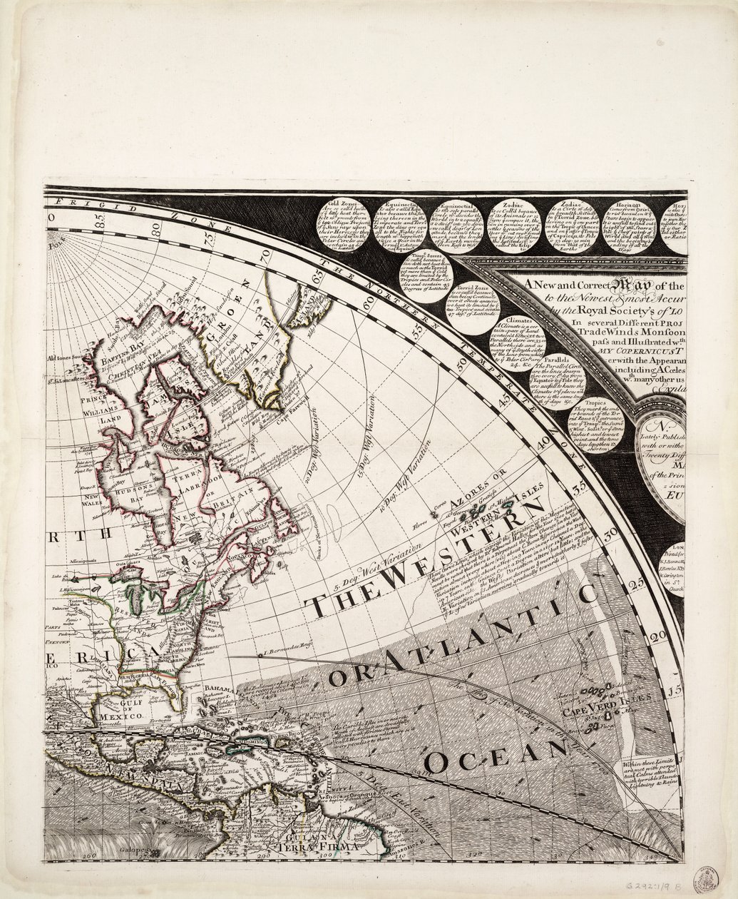 A New and Correct Map of the World (section), c.1774 by Sayer & Bennett