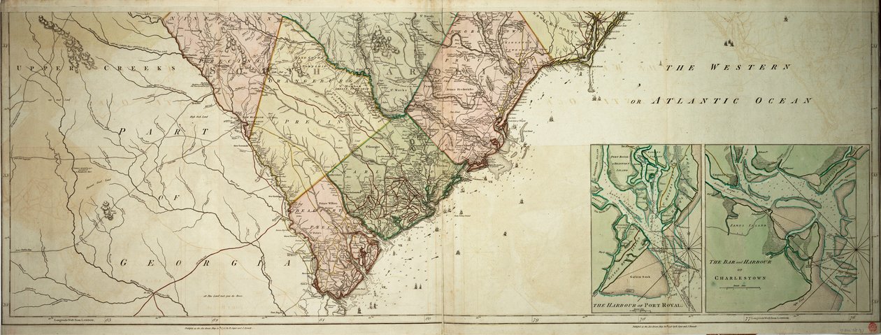 Map of North and South Carolina by Sayer & Bennett