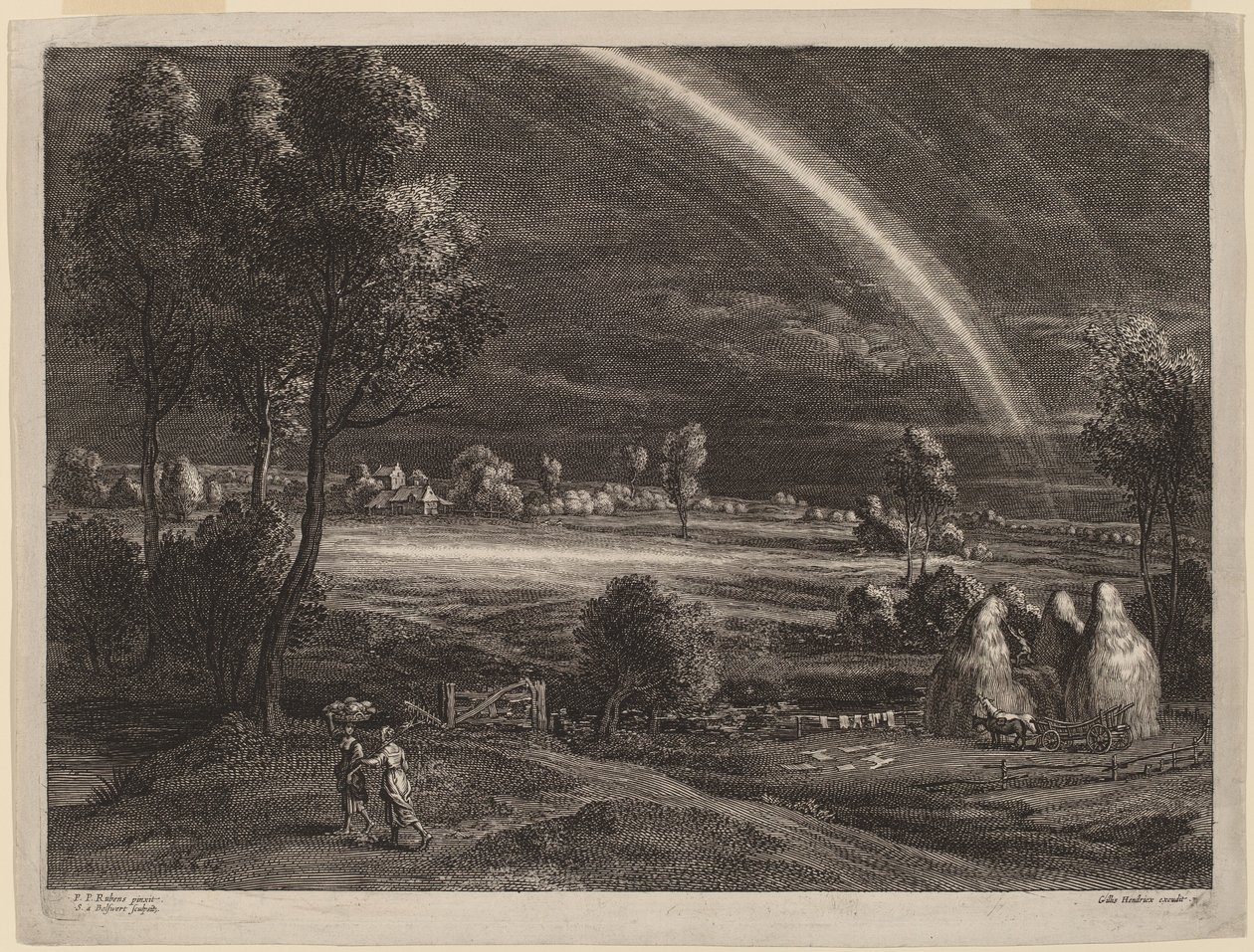 Landscape with a Large Rainbow by Schelte Adams Bolswert after Sir Peter Paul Rubens