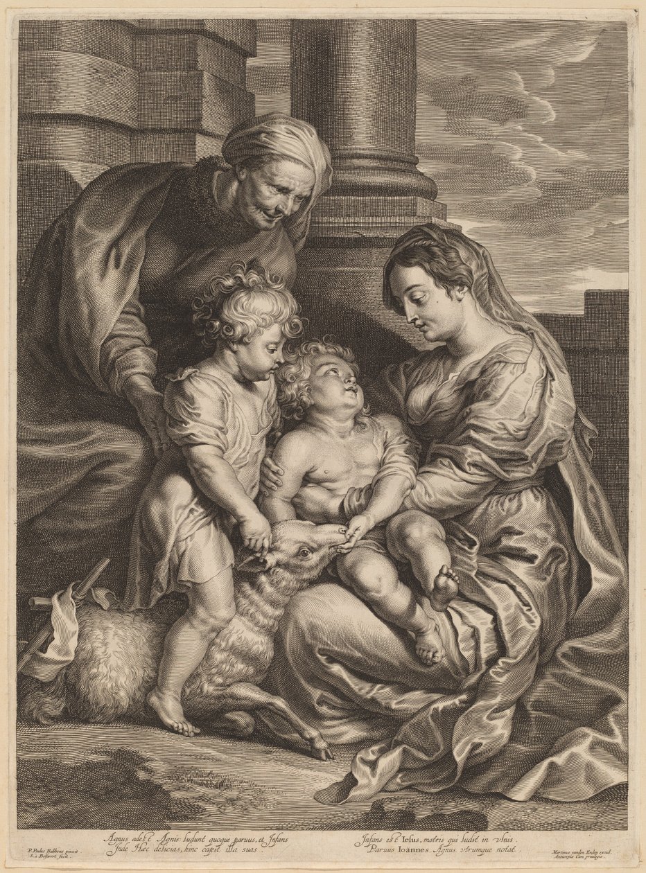 The Virgin and Child with Saint Anne and Saint John by Schelte Adams Bolswert, after Sir Peter Paul Rubens