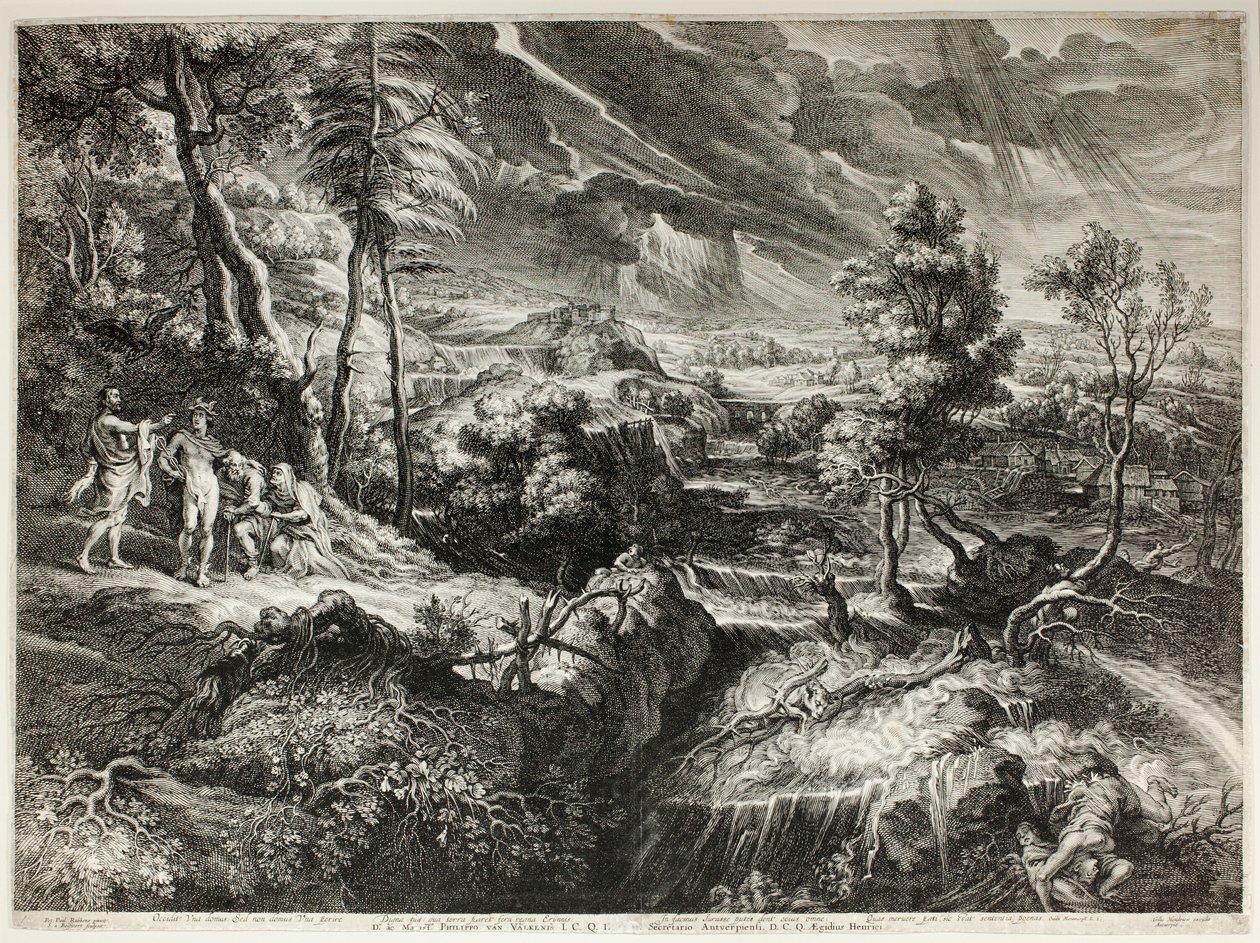 Landscape with Philemon and Baucis, from Large Landscapes by Schelte Adamsz. Bolswert