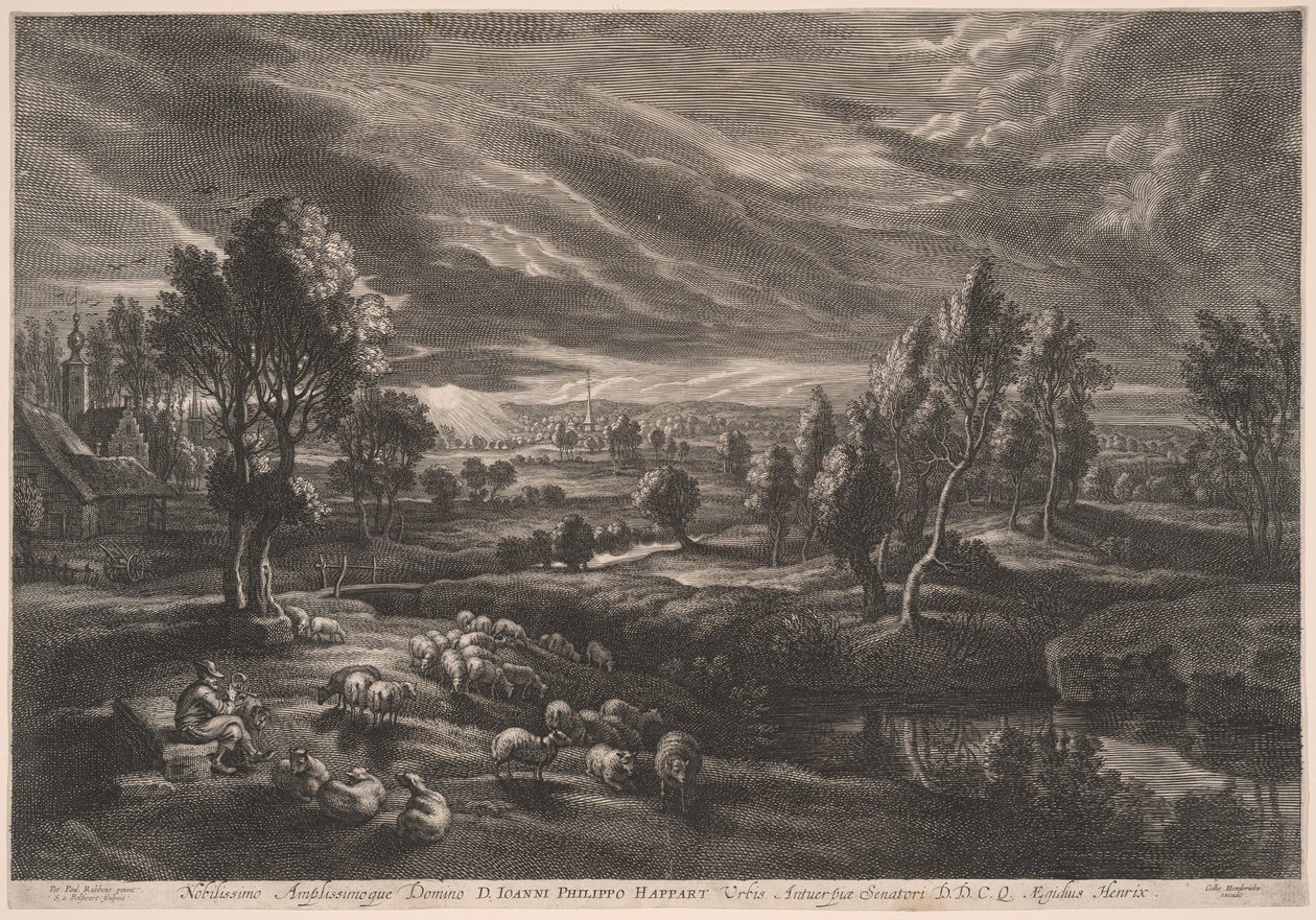 Landscape with Sheep, from The Small Landscapes by Schelte Adamsz. Bolswert