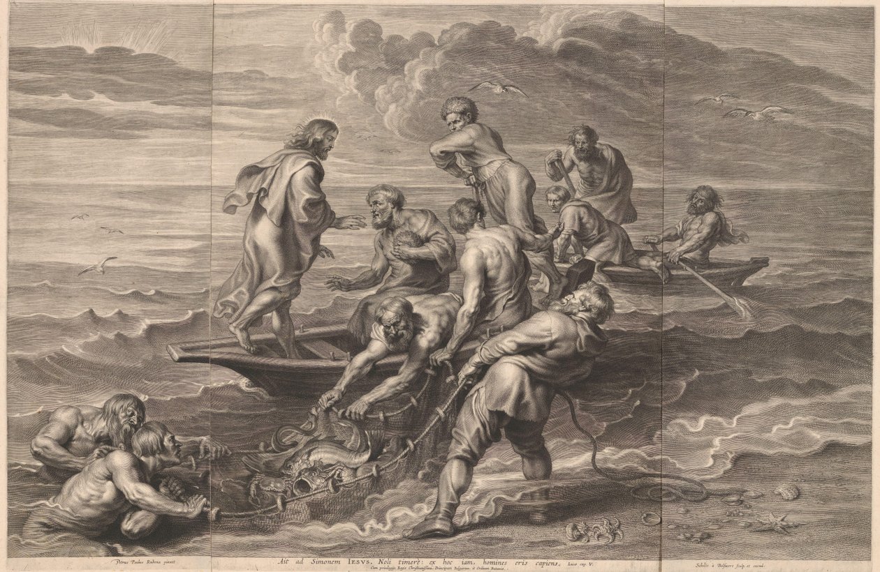Miraculous Catch of Fish Ait ad Simonem Jesus, nole timere: ex hoc iam ...