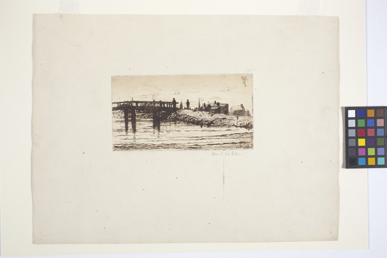 Canal and Bridge by School American