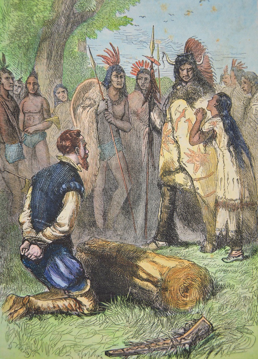Pocahontas saves the life of John Smith by School American