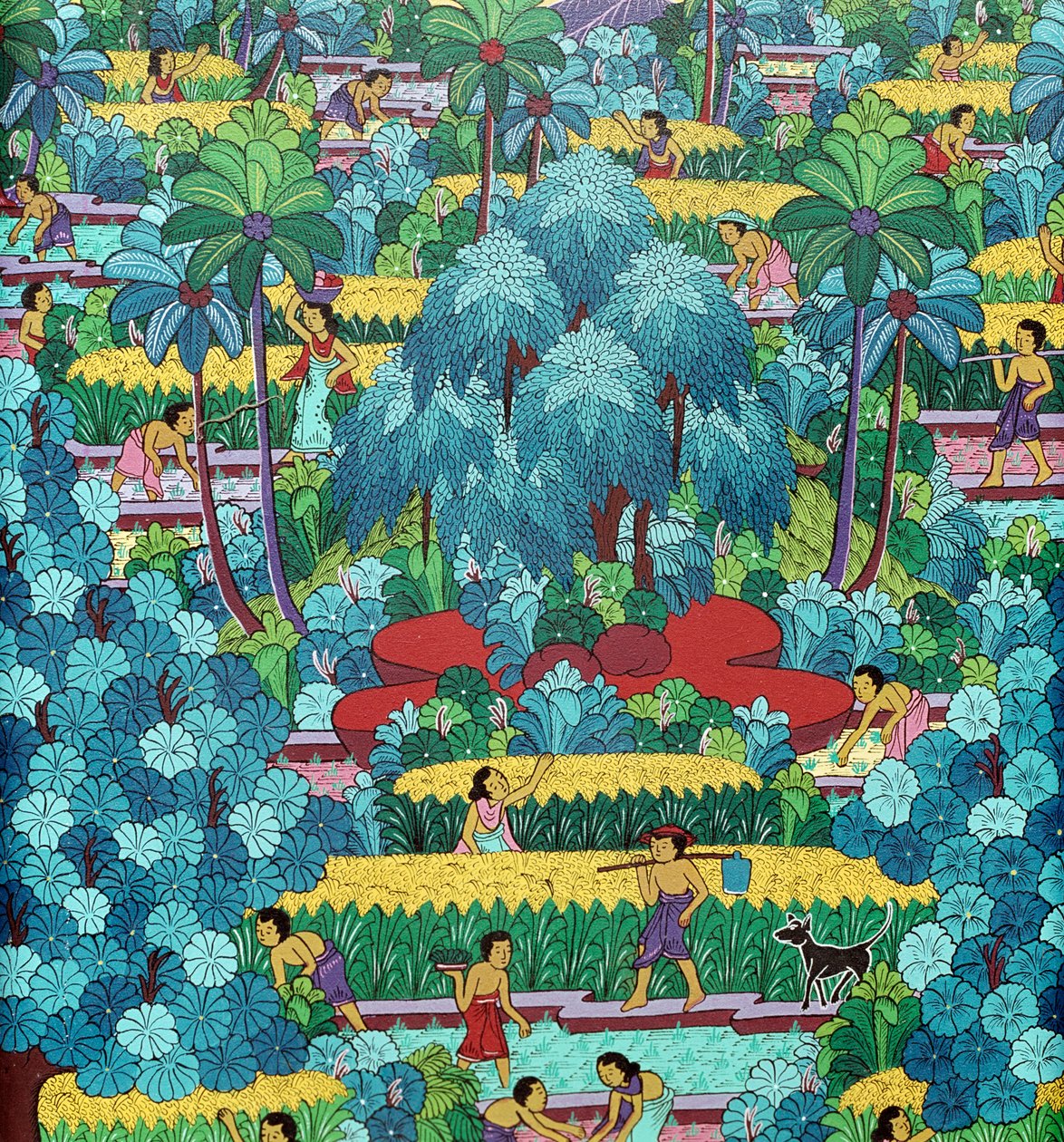 Traditional Balinese Naive Painting, Indonesia 20th Century by School Balinese